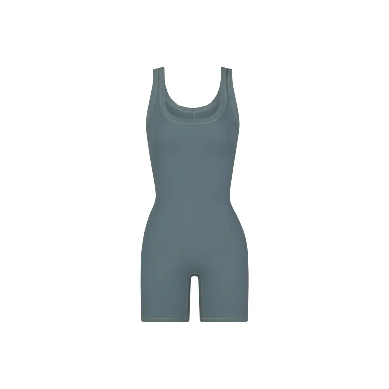 SKIMS COTTON RIB ONESIE Bodysuits Women's KYANITE/Blue Crystal Stone-0