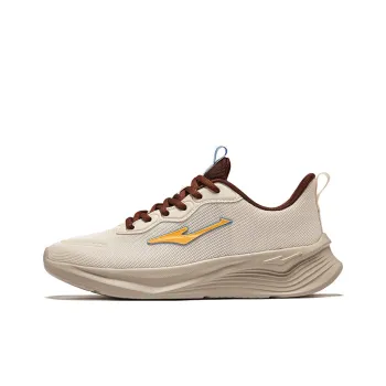 Erke Running Shoes Men Low Top Eggnog Gray/Mocha