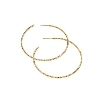 David Yurman 18K Yellow Gold Cablespira® Hoop Earrings