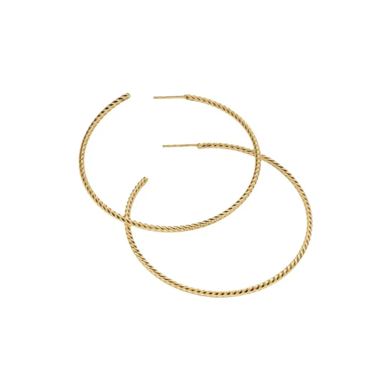 David Yurman 18K Yellow Gold Cablespira® Hoop Earrings-0