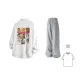 White+Gray Pants (Comes with 1 White T-Shirt)