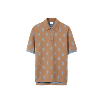 Burberry Monogram Short Sleeved Knitted Polo Shirt