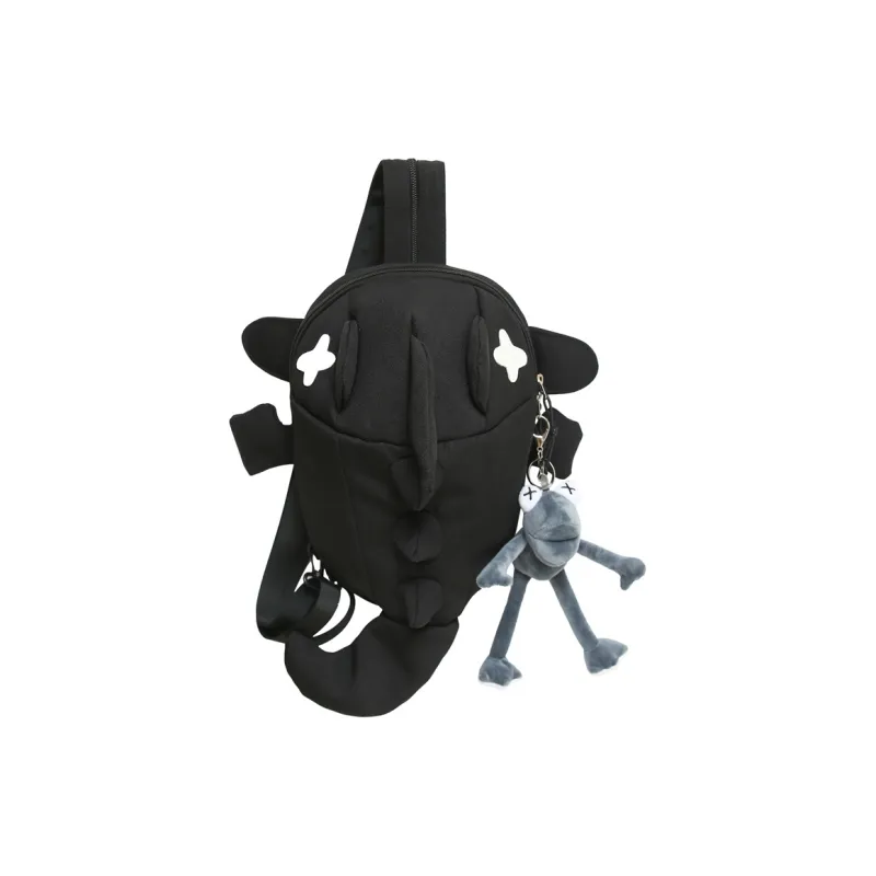 Single Warehouse Nylon Backpack Unisex White/Gray/Black-14