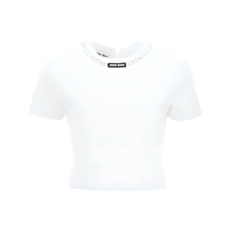MIU MIU SS23 Crop Top Women's White-0