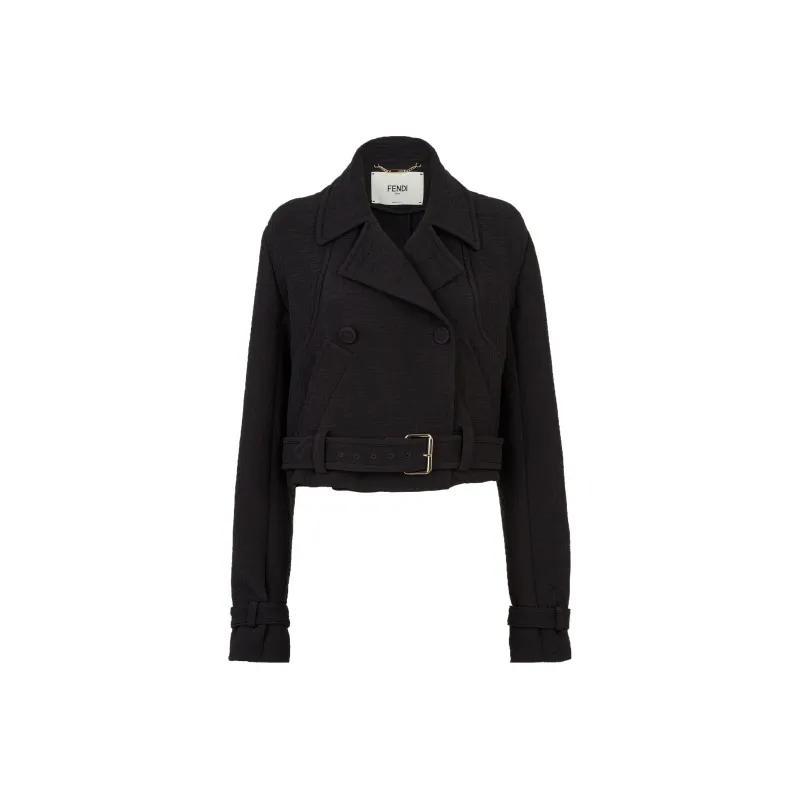 FENDI Jacquard Short Biker Style Jacket-0