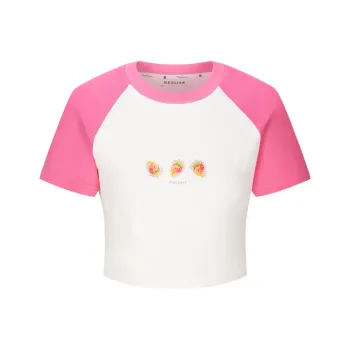 HERLIAN T-Shirt Women's White & Rose Red