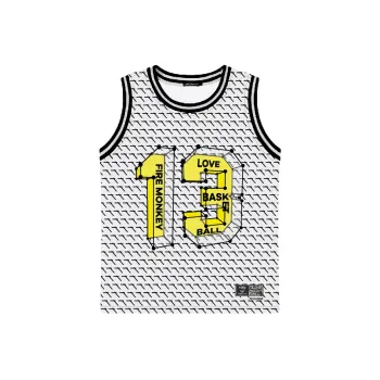 FireMonkey Basketball Jersey Unisex Textured White