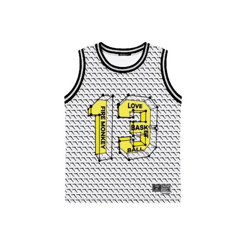 FireMonkey Basketball Jersey Unisex Textured White