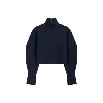 SCANLAN THEODORE Crepe Knit Cocoon Sleeve Sweater Knitwear Women's Navy/Marine Blue