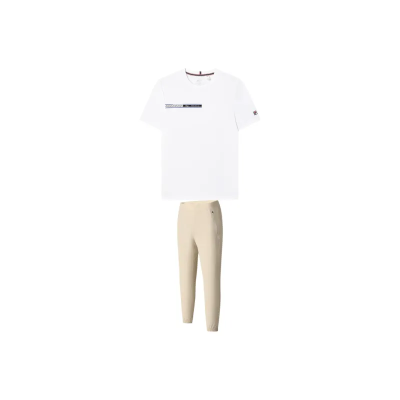 FILA Casual Sportswear Men Standard White+Wheat Brown-0