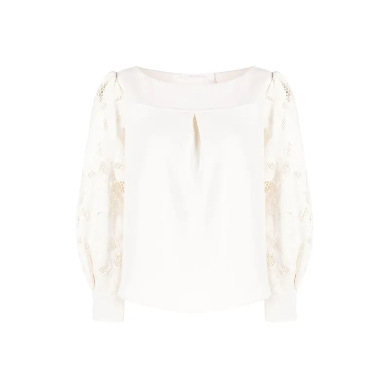 See By Chloe Floral Embroidered sleeve Blouse-0