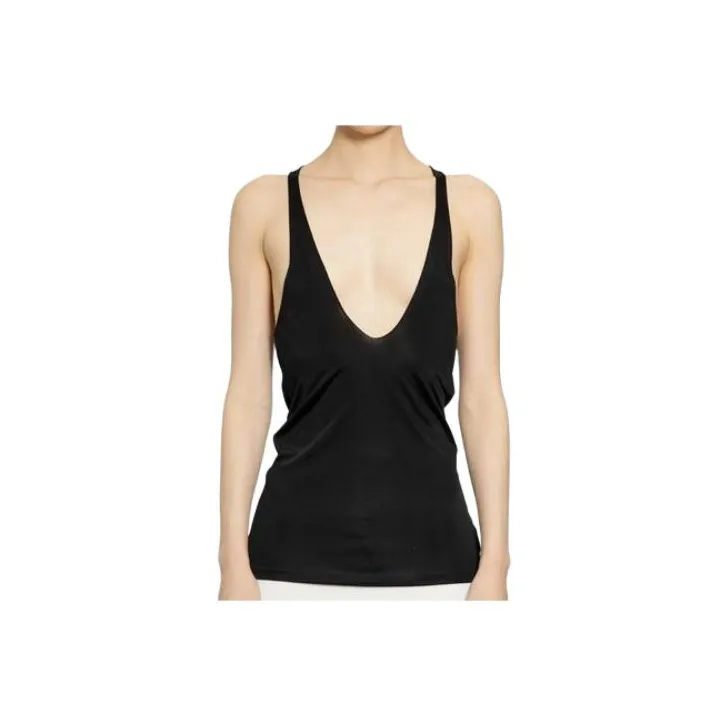 SAINT LAURENT U Neck Sleeveless Tank Top-0