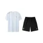 White Short-Sleeved Shirt+Black Shorts