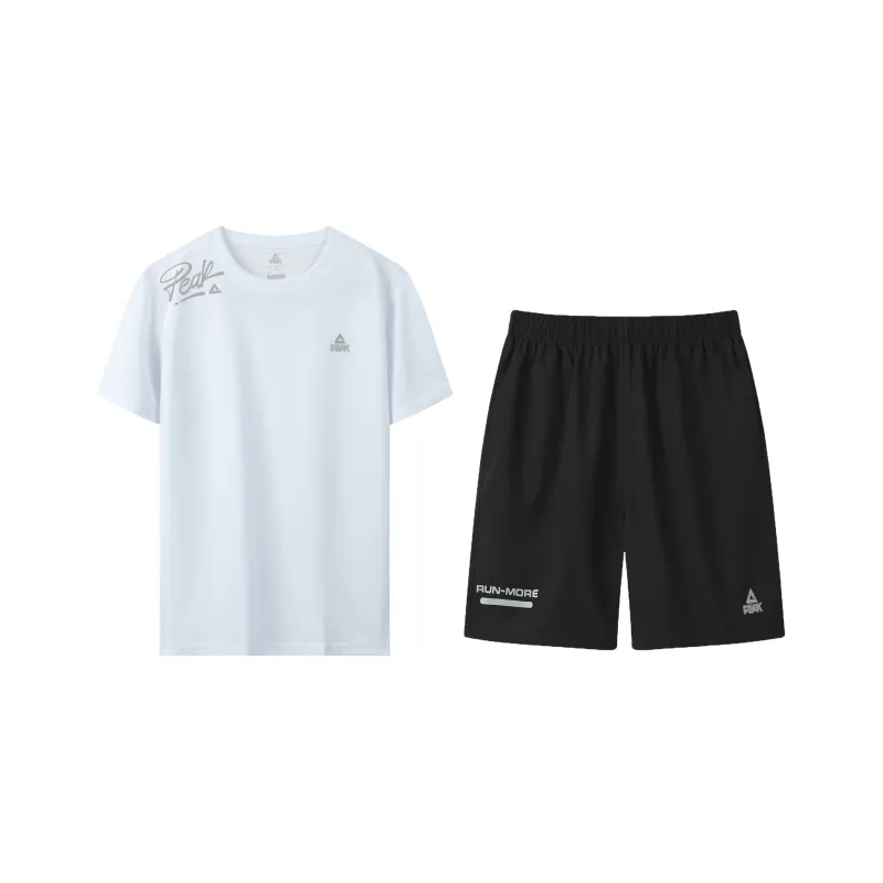 PEAK RIGHT Series Casual Sportswear Unisex Two Piece Set White Black-0