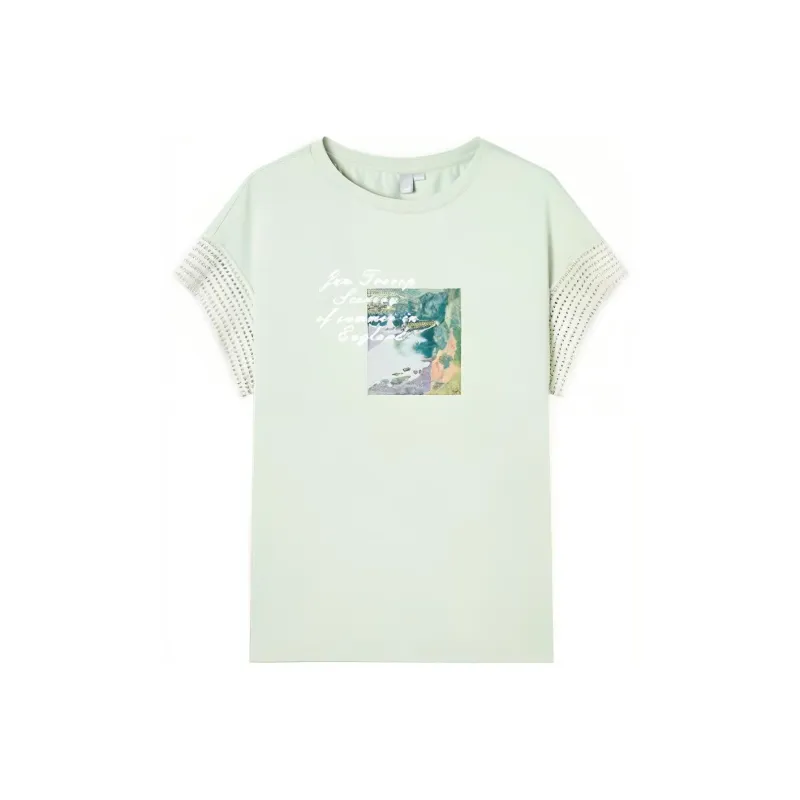 DIALOGUE To White × Kay Levine Co brand T Shirts Women's Mist Green-0