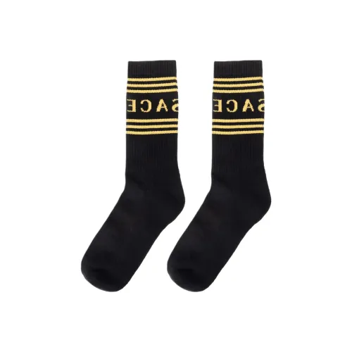 FANSIZHE Mid Calf Socks Men's 1 Pack Black