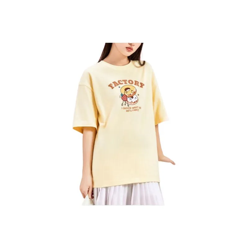 Anta Sports Life Collection T Shirt Women's Beige Satin-0