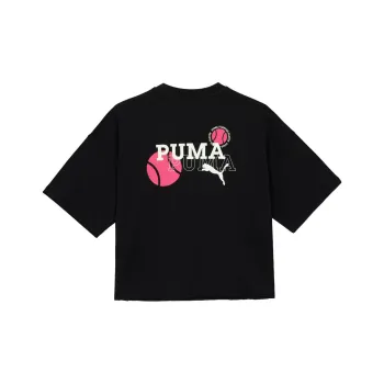PUMA Drop Shoulder Sleeve T Shirt Women's Black