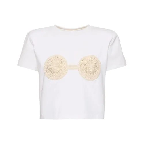 Magda Butrym Crochet Bra Crewneck T Shirt
