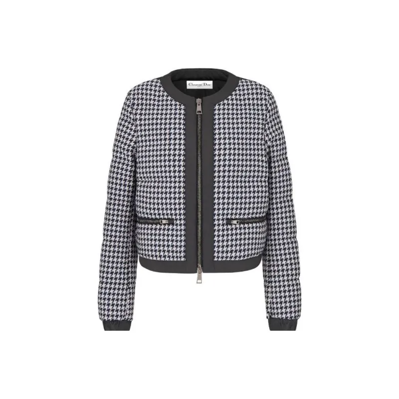 DIOR Houndstooth Zip Up Jacket-0