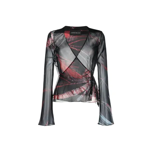 Louisa Ballou Abstract pattern Stretch silk Wrap Blouse