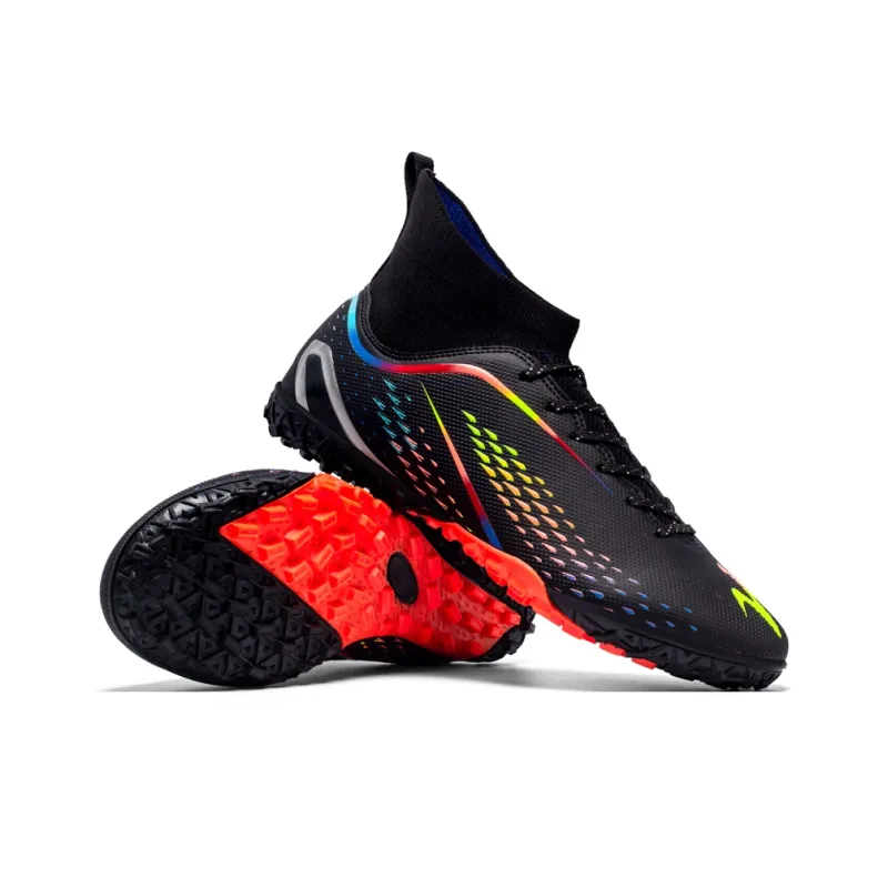 Binary TF Rubber Broken Studs Cushioning Abrasion Resistant Lightweight Soccer Shoes Unisex Black-3