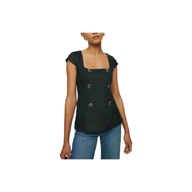 Reformation Meela Linen Top-0