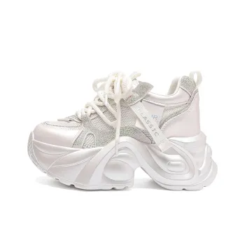 ZHR Baby's Breath Abrasion Resistant Coverage Height Increase Low Top Chunky Sneakers Women's
