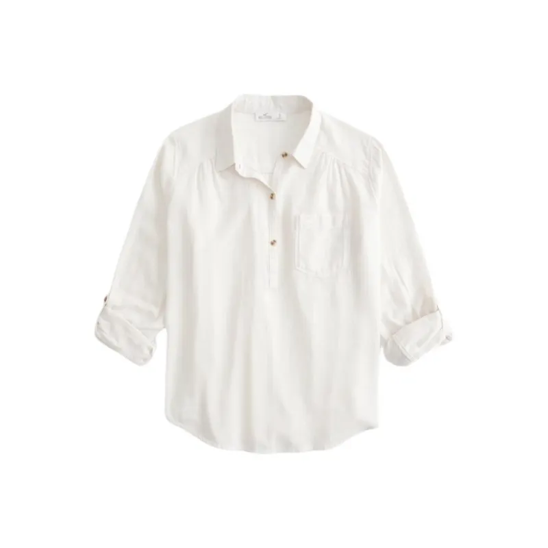 Hollister Shirt Women's White Stripes-0