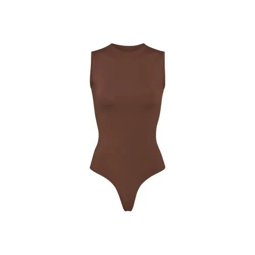 SKIMS ESSENTIAL CREW NECK SLEEVELESS BODYSUIT Jumpsuit Women's COCOA/Cocoa