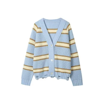 Omont Knitwear Women's Milk Blue White