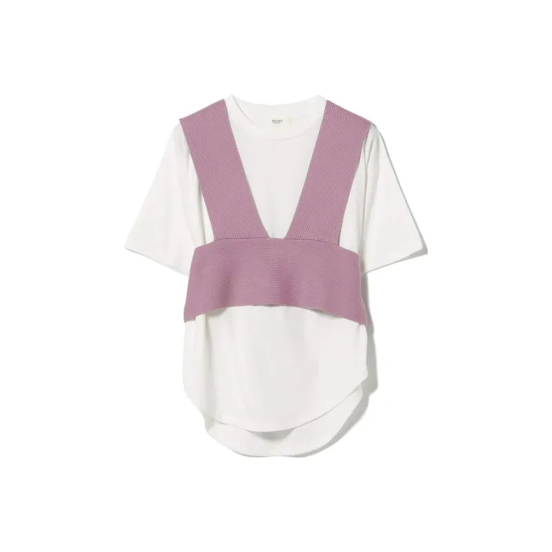 Beams T Shirts Women's Purple-0
