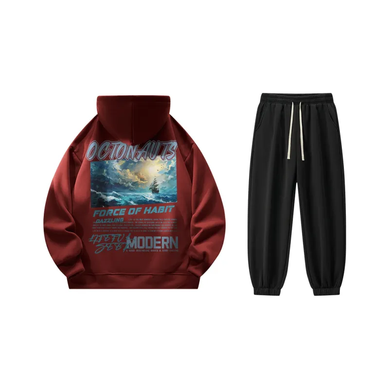 Small Columns Under The Sea Sweatshirt Set Unisex-12