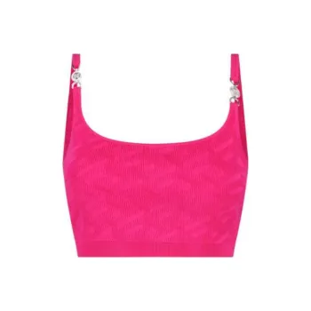 VERSACE La Greca Medusa Knitted Crop Sleeveless Top