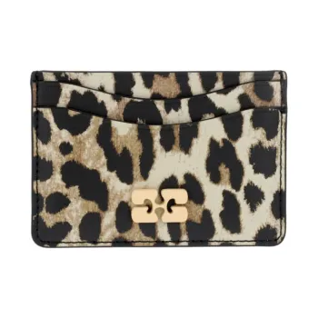 GANNI Artificial Leather Card Holder Women's Brown