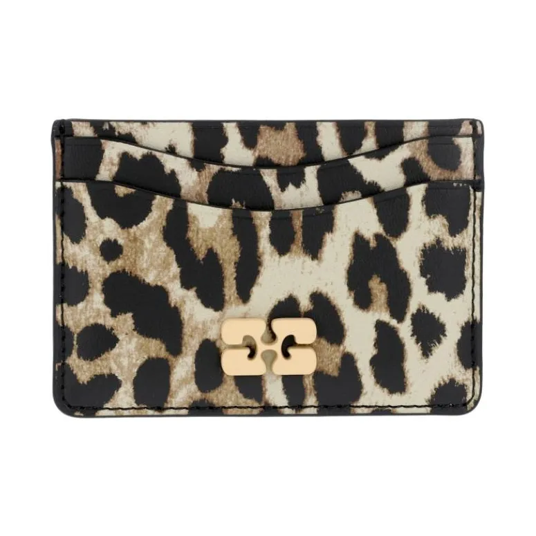 GANNI Artificial Leather Card Holder Women's Brown-0