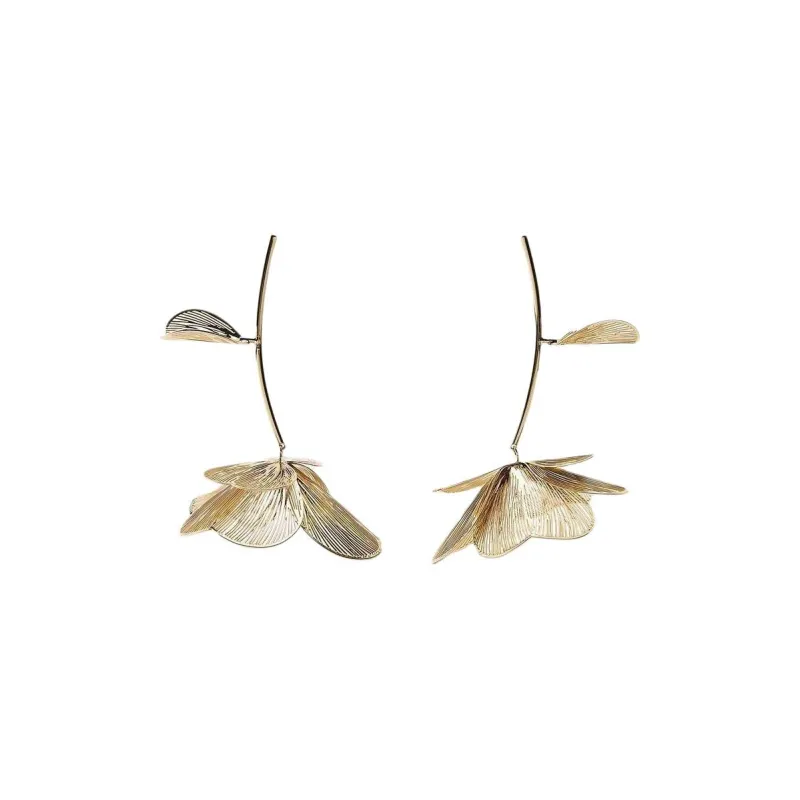 ZARA Metal Earrings Women's Gold-0