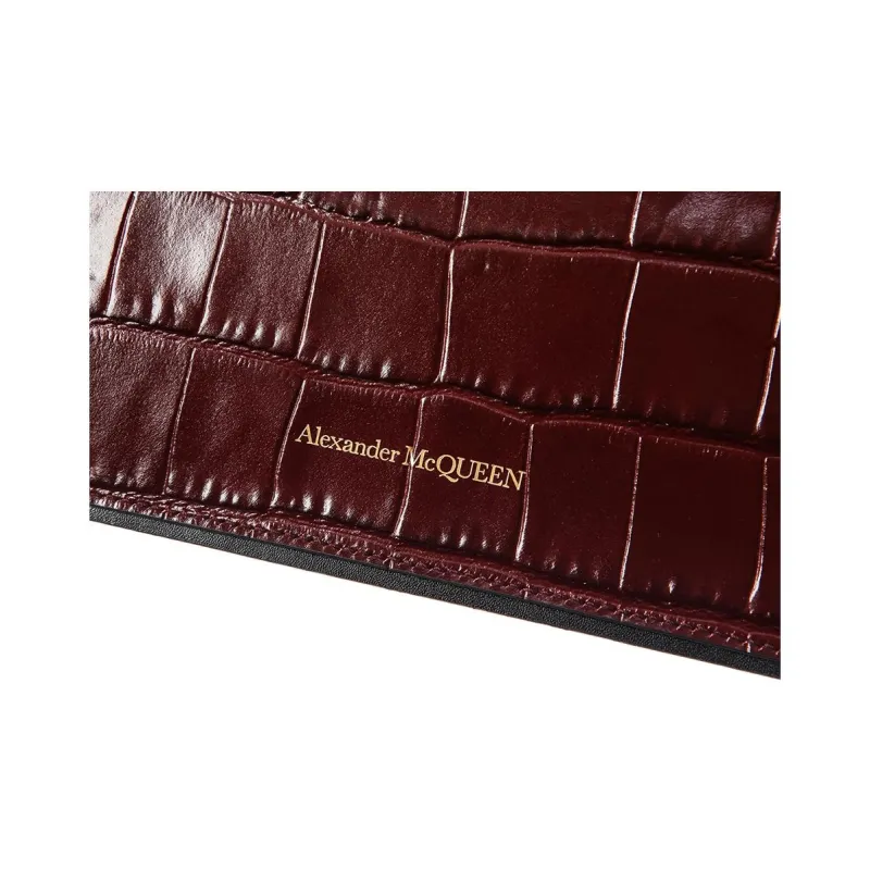 Alexander McQueen Cow Leather Clutch Large Size Women's Fuchsia-7