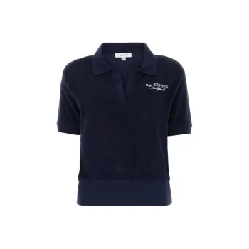 SPORTY & RICH Sr Tennis Terry Cloth effect Polo Shirt