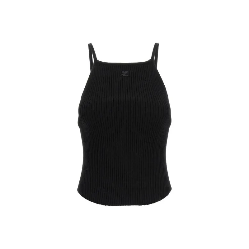 COURREGES Cut Out Sleeveless Tank Top-0
