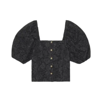 GANNI Floral print Jacquard Fitted Blouse