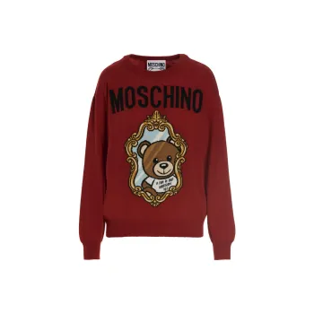 MOSCHINO FW22 Loose Fit Sweater Women's Red