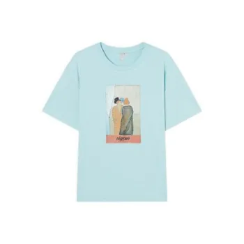 DIALOGUE To White X Kaye Levine Co branded Series T Shirts Women's Frost Blue