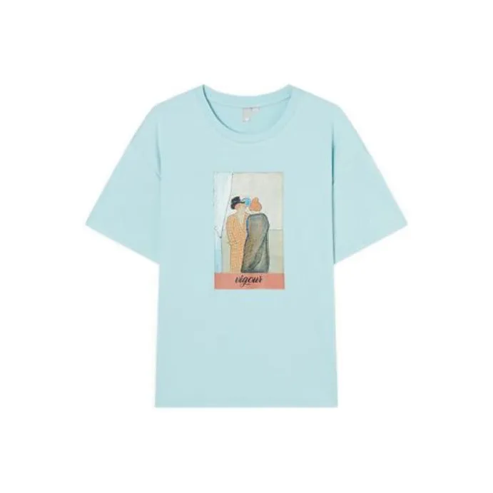 DIALOGUE To White × Kay Levine Co brand T Shirts Women's Frost Blue-0
