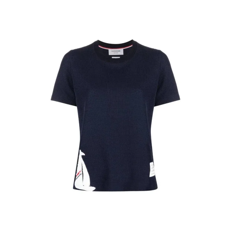THOM BROWNE Sailboat Printed Crewneck T-Shirt-0