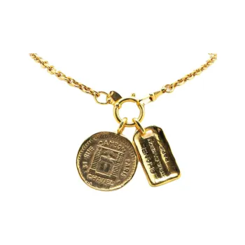CHANEL 1970 1980 Plated 31 Rue Cambon Pendant Necklace Costume Necklace