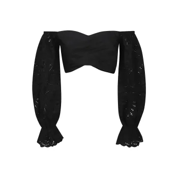Self portrait Off Shoulder Cropped Top