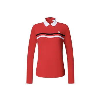 FILA Golf Series Polo Shirt Women's Fluorescent Flame Red