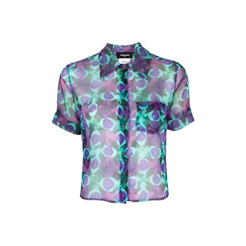 DSQUARED 2 Floral-Printed Short-Sleeved Button-Up Shirt