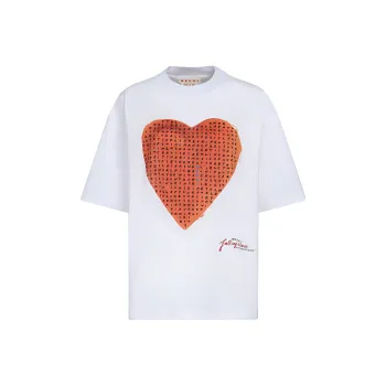 MARNI Heart Printed Crewneck T-Shirt